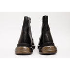 The Ottova Black Leather Lace-Up Sneaker Men Boot with a Zipper