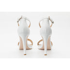 The Aksu White Leather Ankle Strap Women Sandal Final Sale!