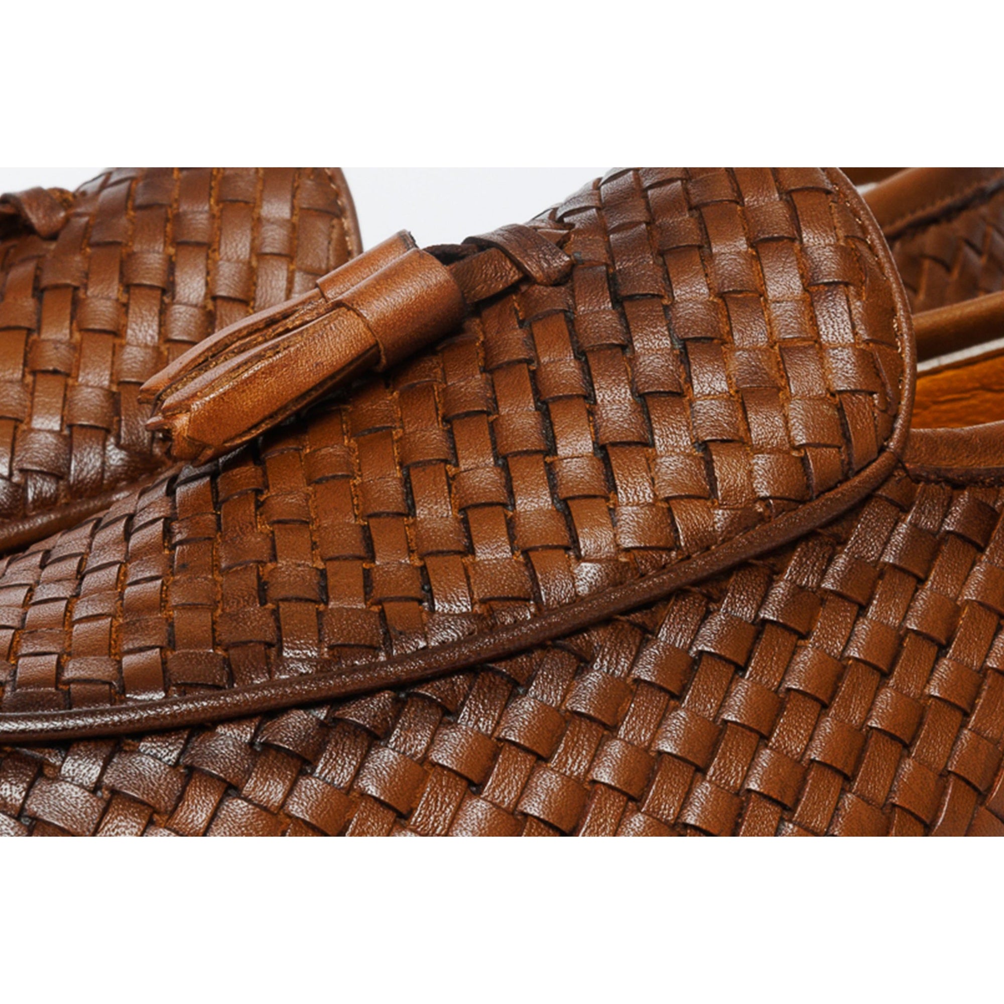 Vinci The Mclean Shoe Tan Woven Tassel Loafer Men Shoes