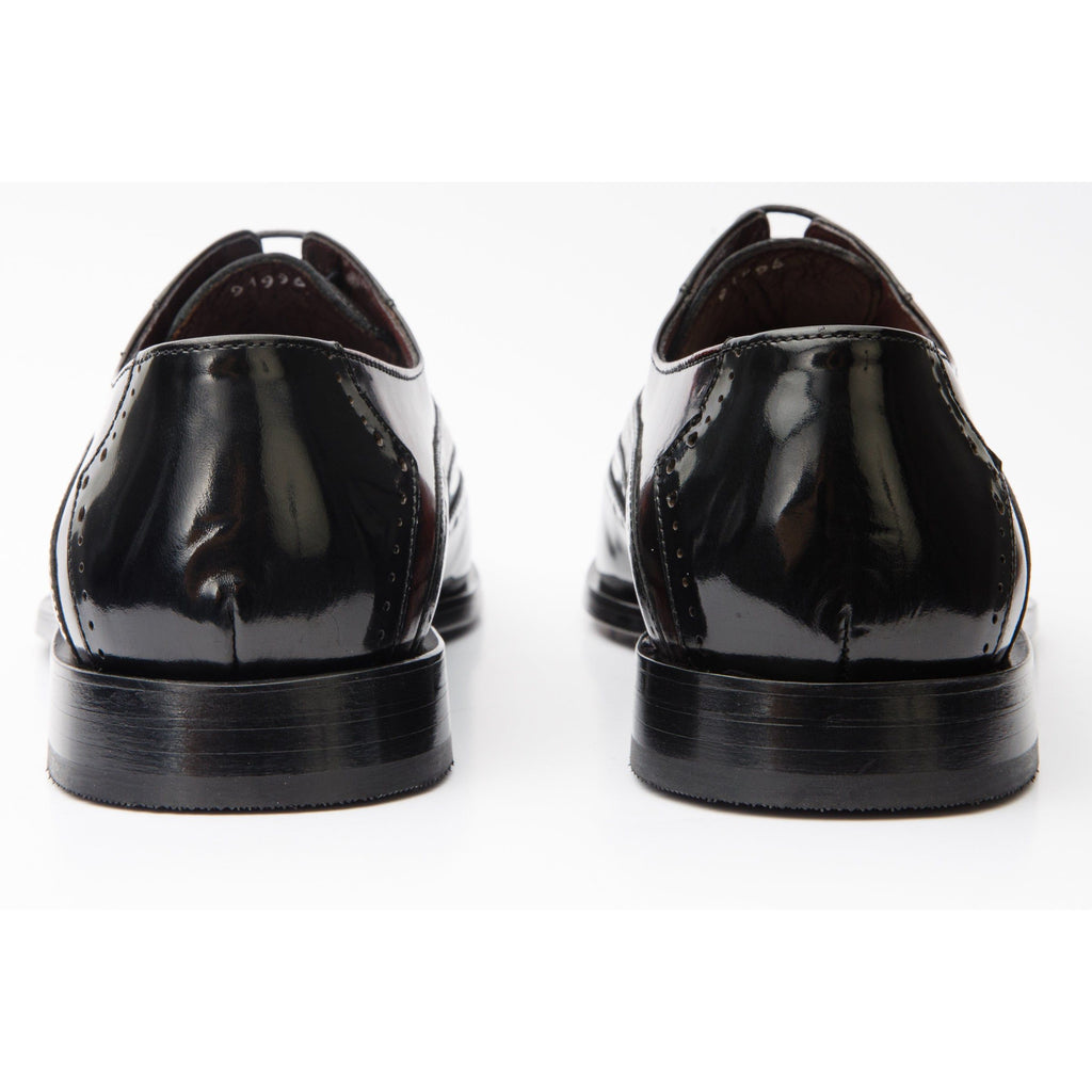 The Dicle Black/Burgundy Wingtip Semi Brogue Derby Men Shoe