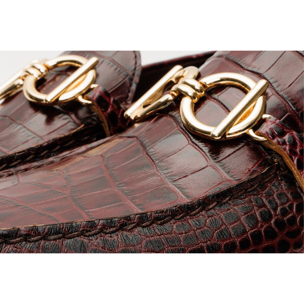 The Pisa Burgundy Leather Bit Drive Loafer Men Shoe