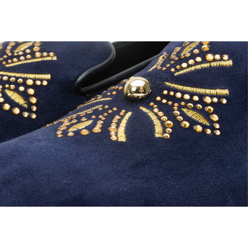 The Lazio Shoe Navy Blue Suede Slip-on Loafer Men Shoe