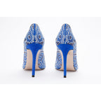Vinci The Nampula Sax Blue Glitter Leather Pump Women Shoes