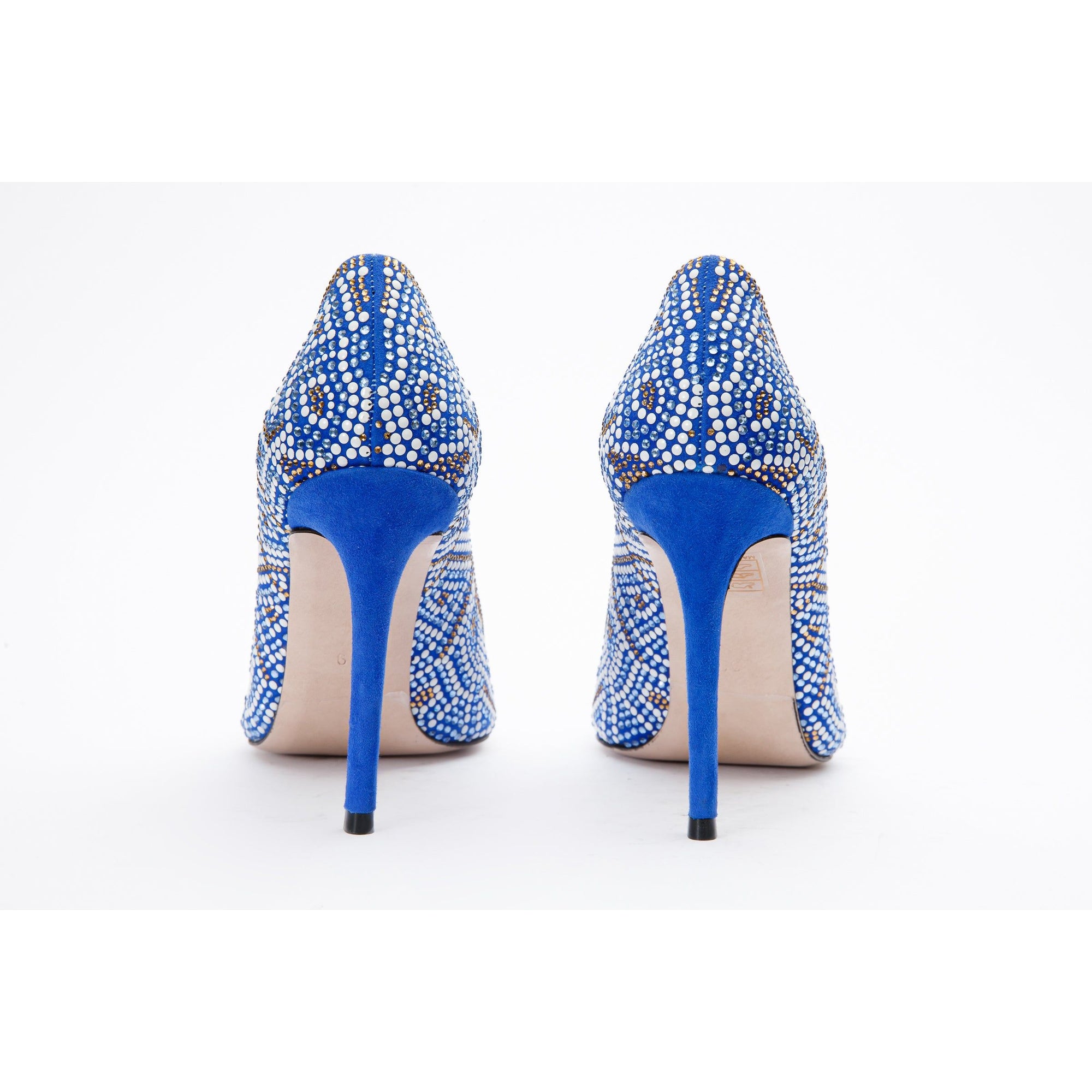 Vinci The Nampula Sax Blue Glitter Leather Pump Women Shoes