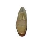 Men's Giovanni Shoes High Quality Leather/Fabric Cap Toe REED Natural Tan