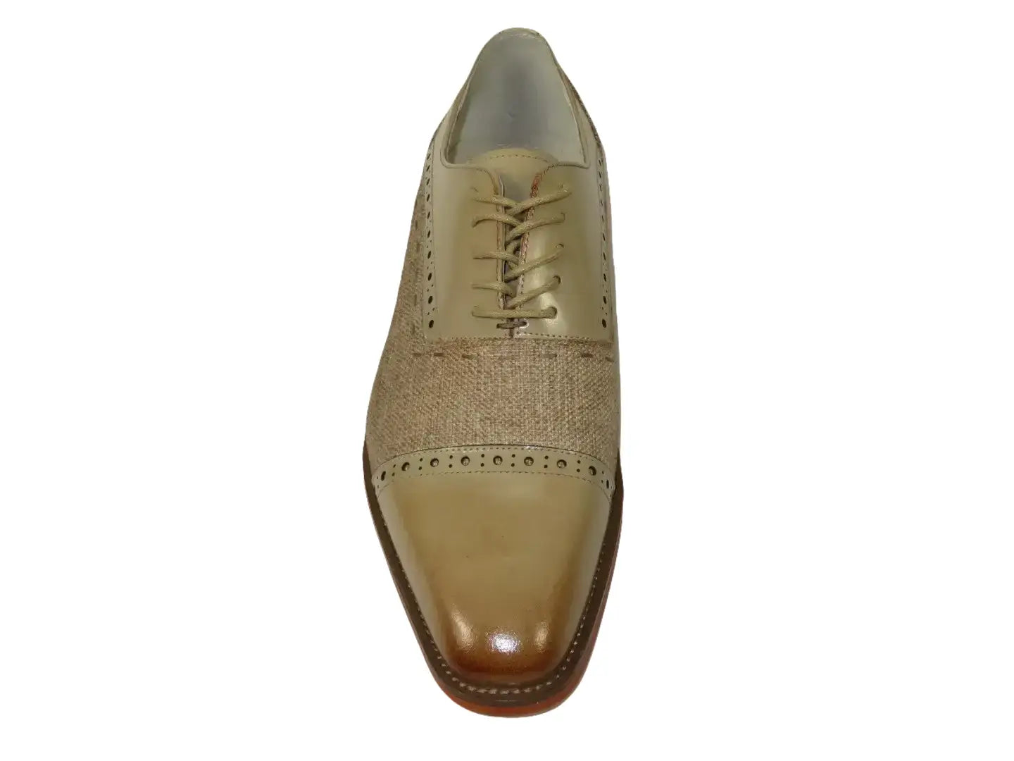 Men's Giovanni Shoes High Quality Leather/Fabric Cap Toe REED Natural Tan