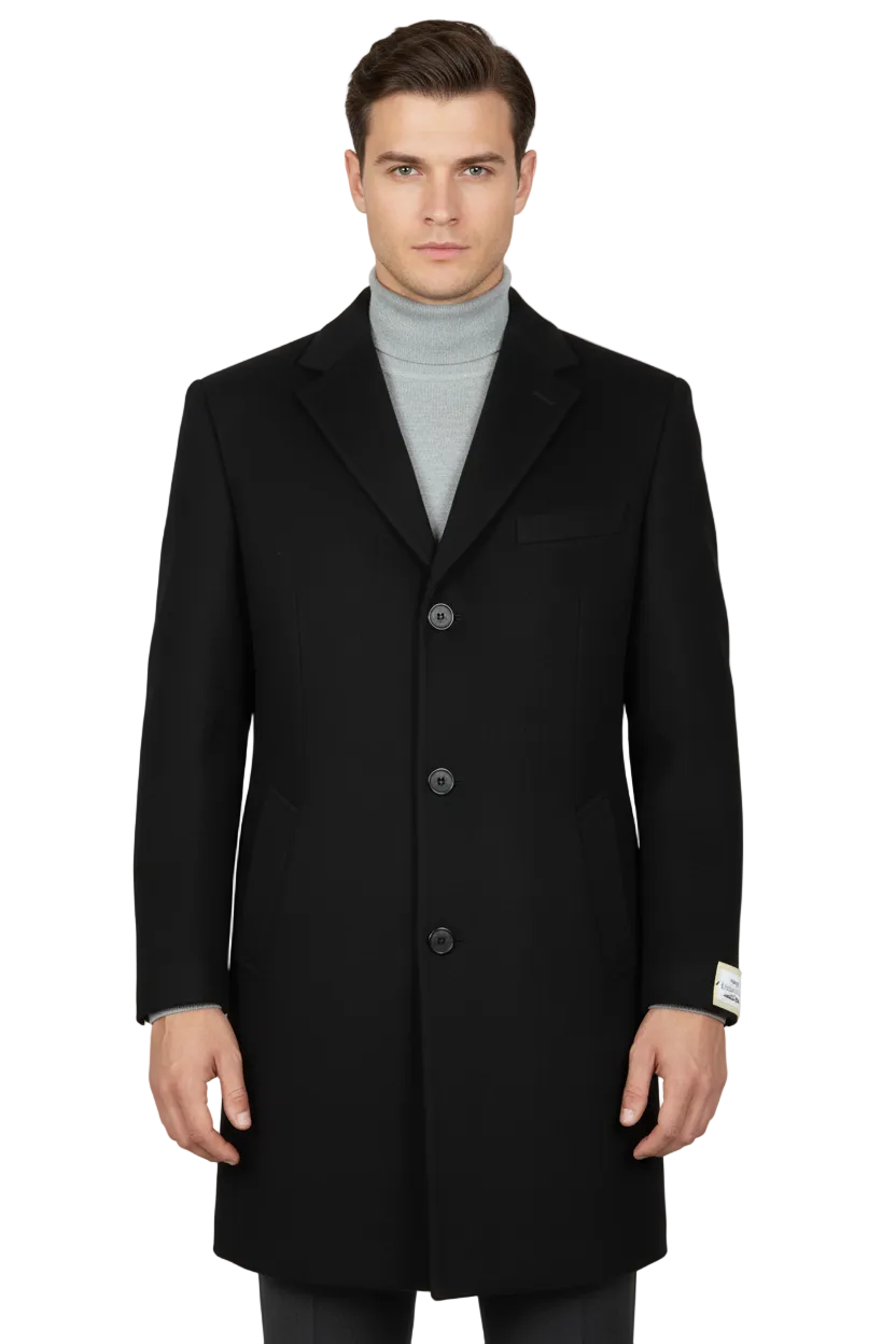 Men's CASILA Turkey Top Winter Coat Wool, Cashmere Blend 403140-13 Black