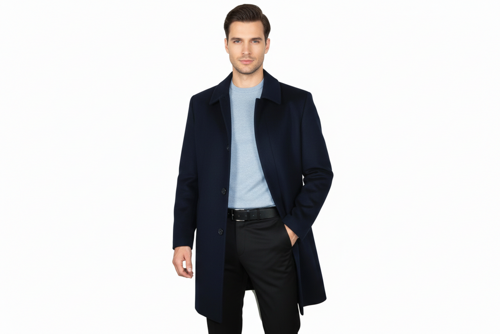 Men's CASILA Turkey Top Winter Coat Wool, Cashmere Blend 403230-15 Navy