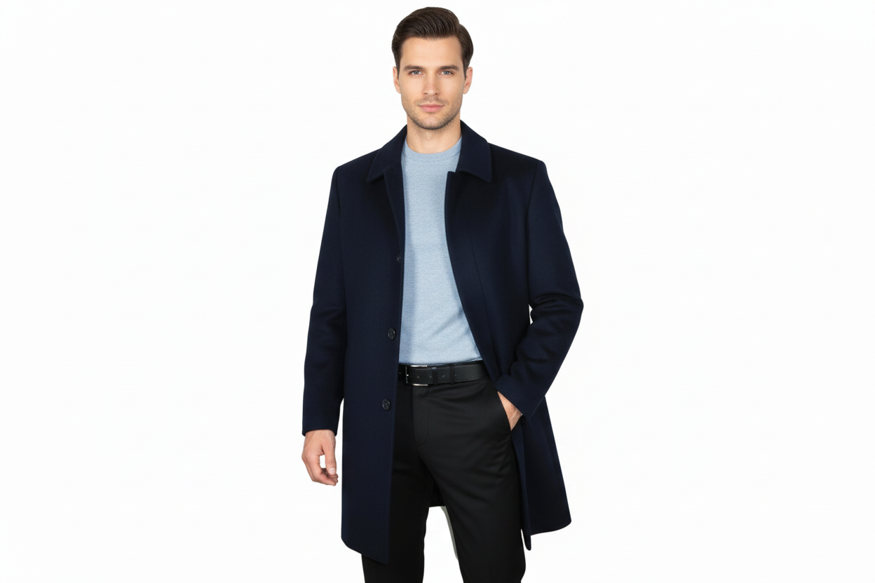 Men's CASILA Turkey Top Winter Coat Wool, Cashmere Blend 403230-15 Navy