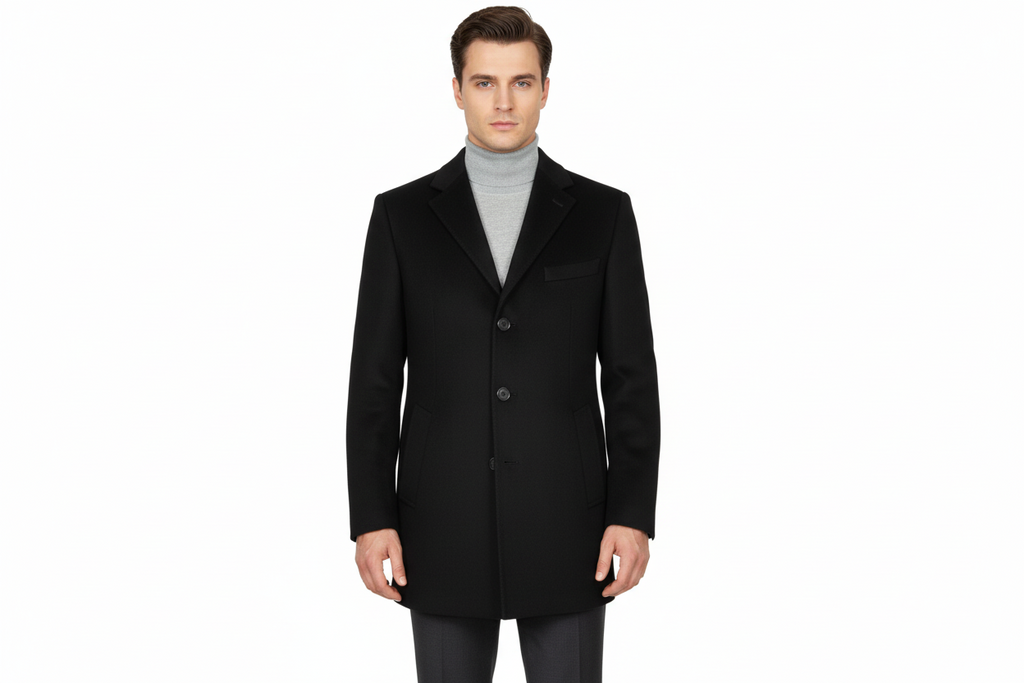 Men's CASILA Turkey Top Winter Car Coat Wool, Cashmere 403740-01 Black