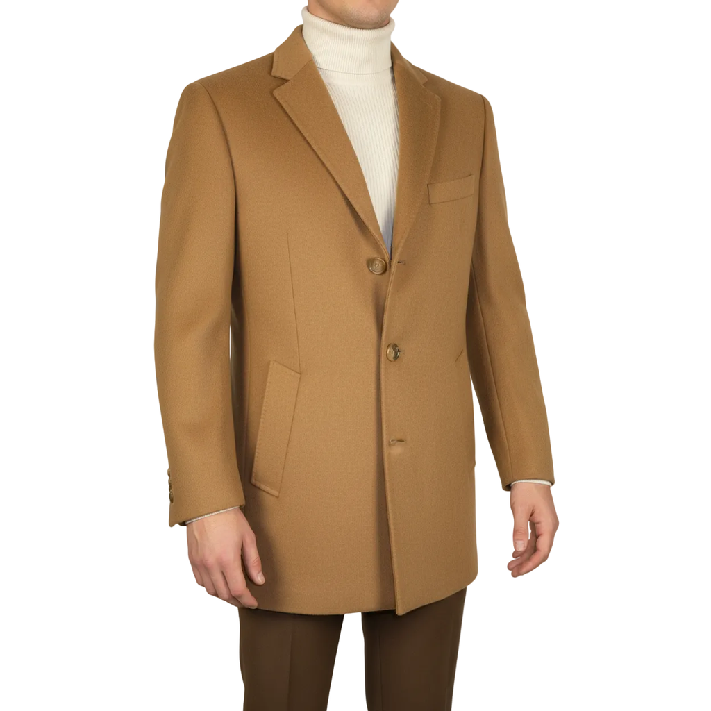 Men's CASILA Turkey Top Winter Car Coat Wool, Cashmere Blend 403740-03 Camel