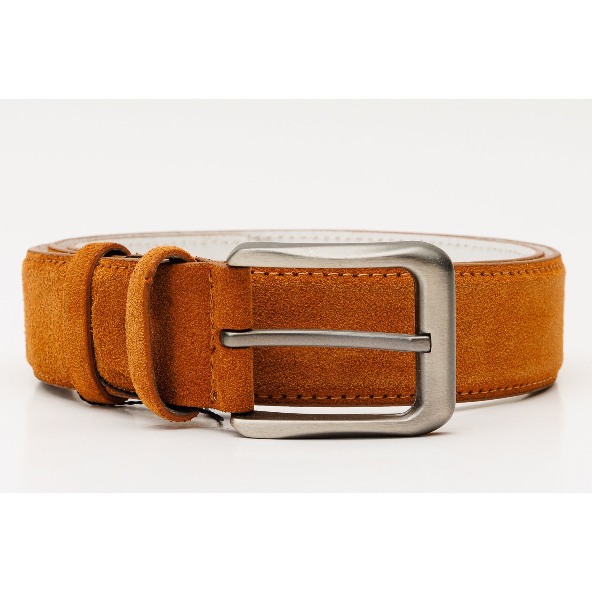 The Bari Tan Suede Leather Belt