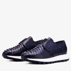 The Obsidian Navy Snake Leather Men Sneaker