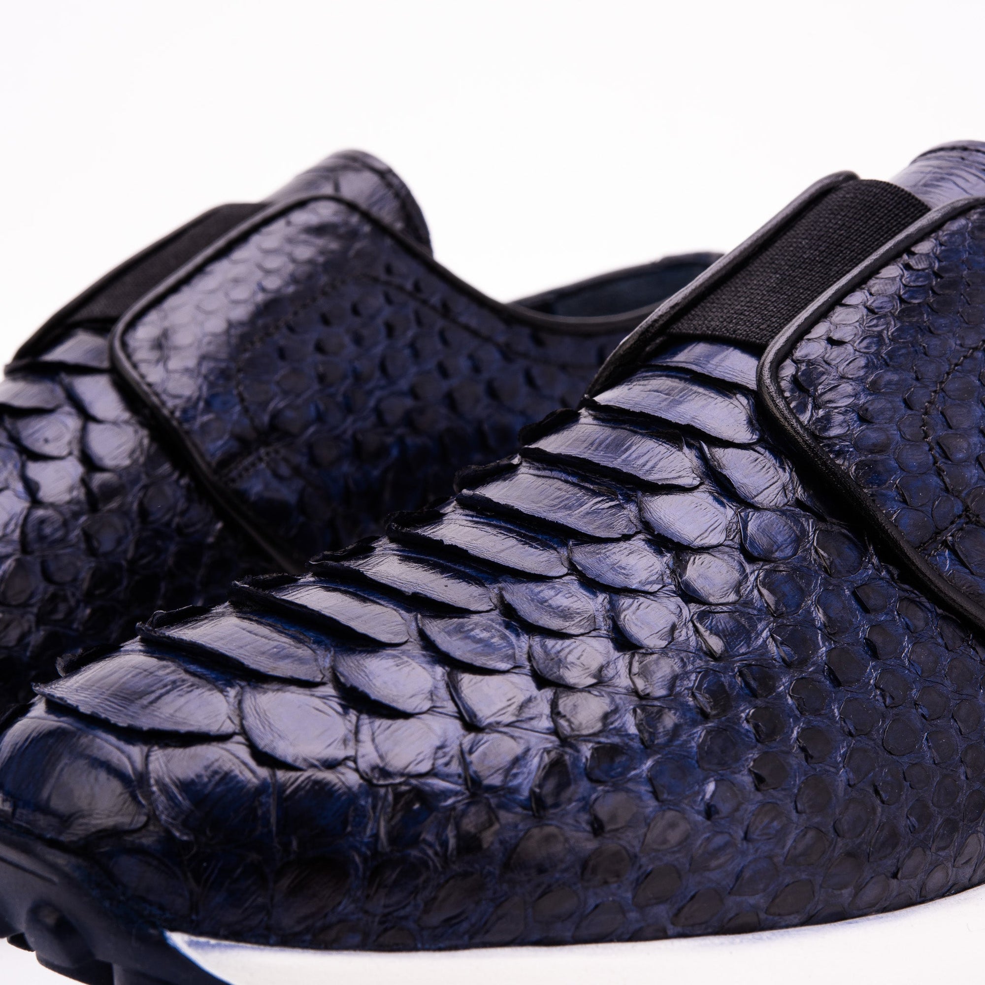 The Obsidian Navy Snake Leather Men Sneaker