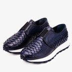 The Obsidian Navy Snake Leather Men Sneaker