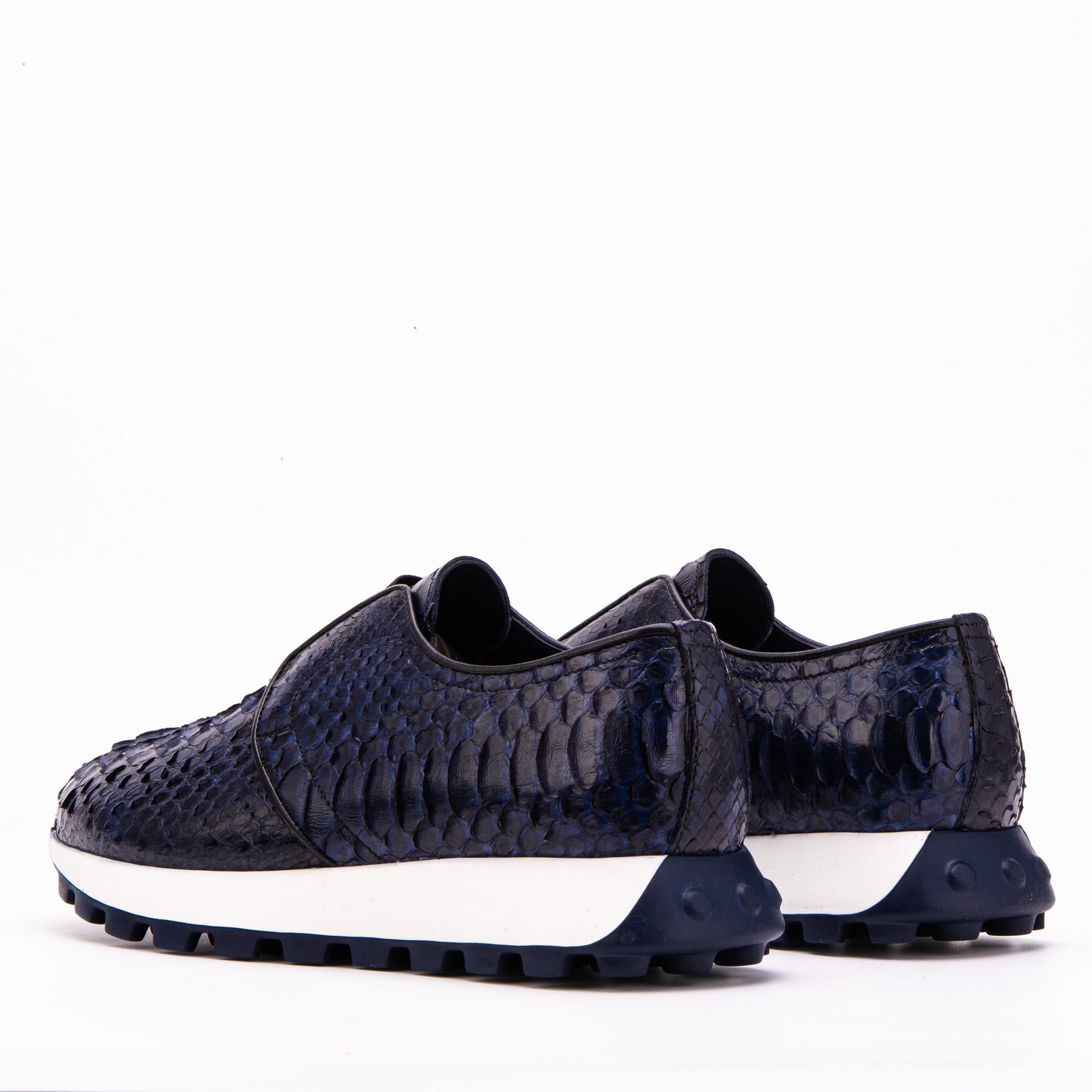 The Obsidian Navy Snake Leather Men Sneaker