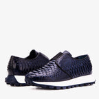 The Obsidian Navy Snake Leather Men Sneaker