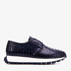 The Obsidian Navy Snake Leather Men Sneaker