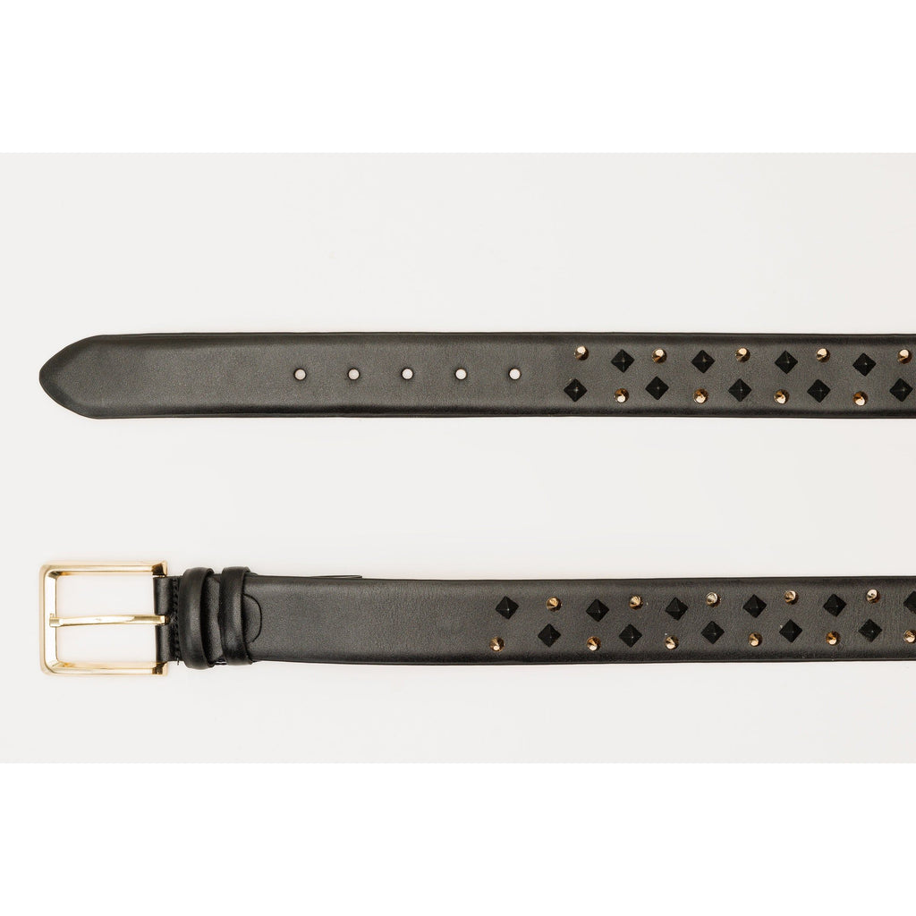 The Infanta Black Spike Leather Belt