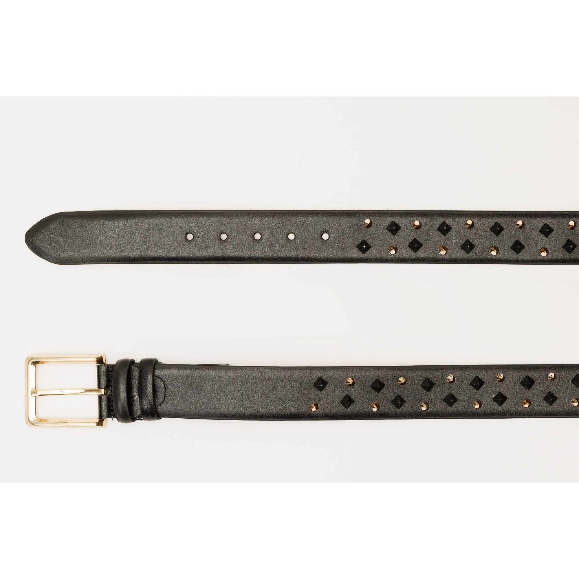 The Infanta Black Spike Leather Belt