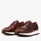 The Obsidian Tan Snake Leather Men Sneaker
