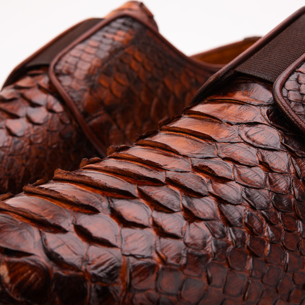 The Obsidian Tan Snake Leather Men Sneaker