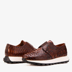 The Obsidian Tan Snake Leather Men Sneaker