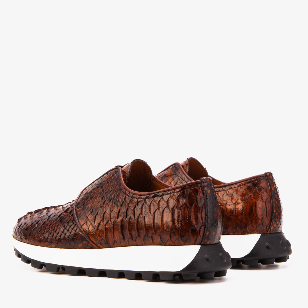 The Obsidian Tan Snake Leather Men Sneaker