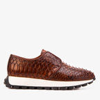 The Obsidian Tan Snake Leather Men Sneaker
