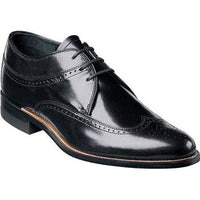 00327,Stacy Adams Leather Shoes Dayton Wingtip Lace Up Black
