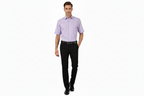 Men Short Sleeve Sport Shirt by BASSIRI Light Weight Soft Microfiber 48271 Lavender