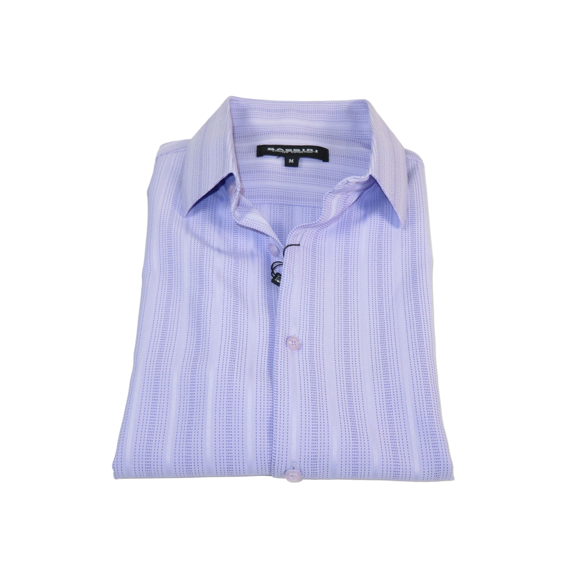 Men Short Sleeve Sport Shirt by BASSIRI Light Weight Soft Microfiber 48271 Lavender