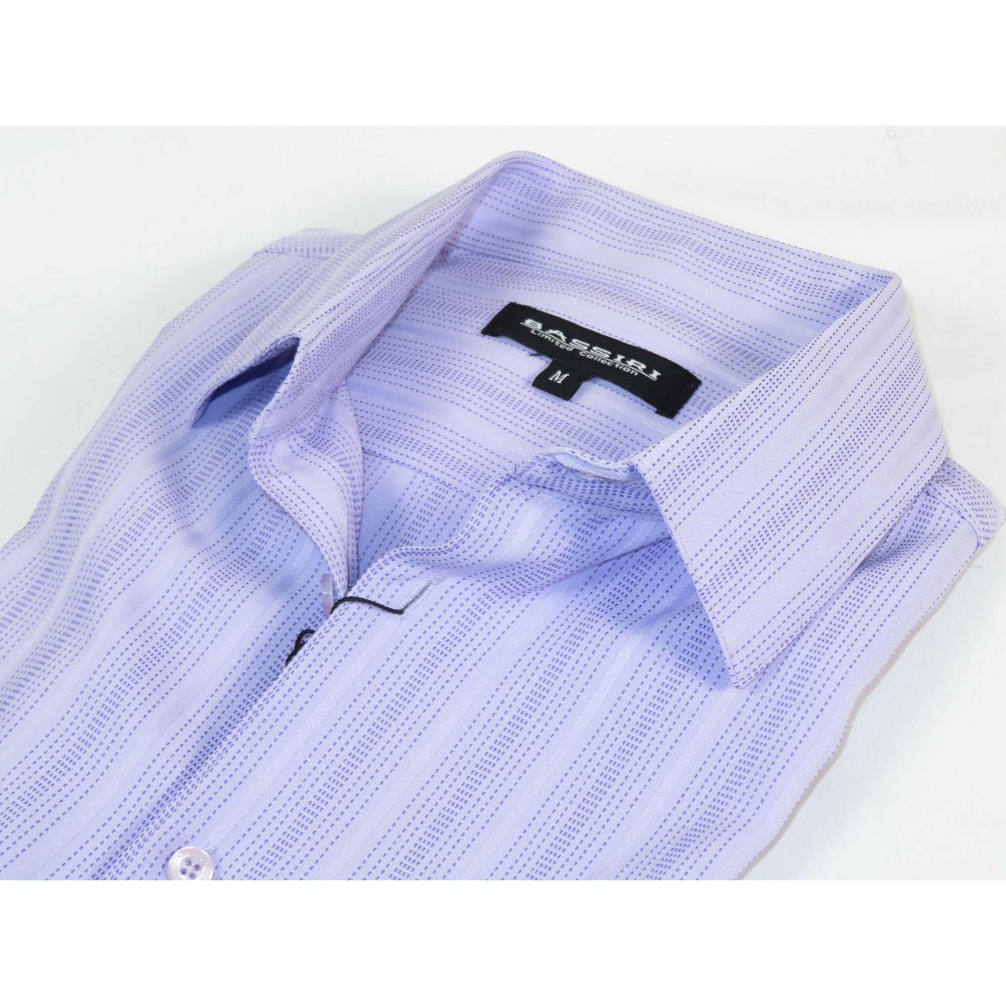 Men Short Sleeve Sport Shirt by BASSIRI Light Weight Soft Microfiber 48271 Lavender