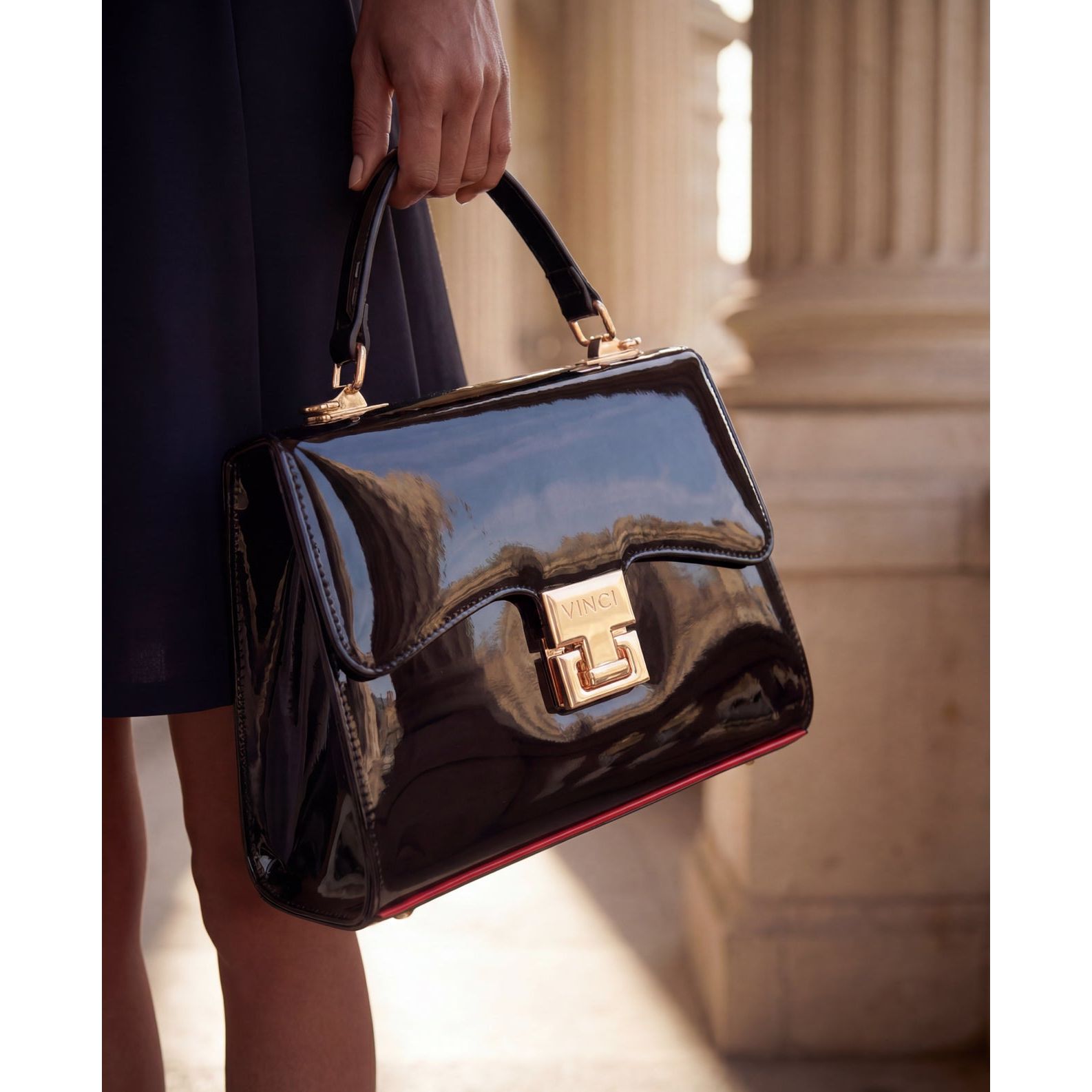 The Brunello Black Patent Leather Pump Women Shoe