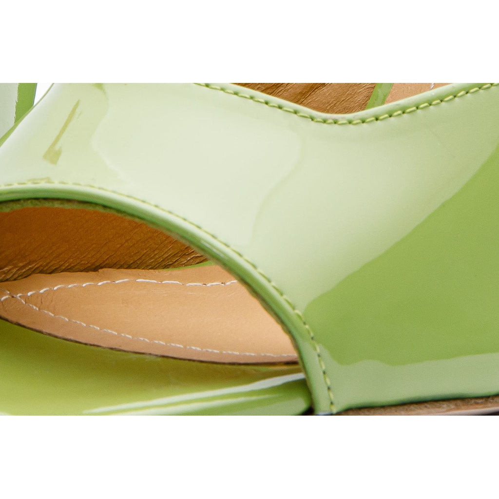 The Butterfly Block Heel Green Patent Leather Sandal Final Sale!