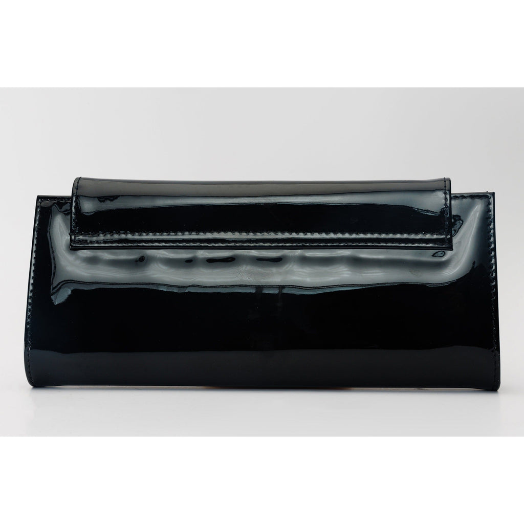 The Ege Black Patent Leather Clutch