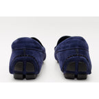 The Bari Navy Blue Suede Leather Bit Drive Loafer Men Shoe