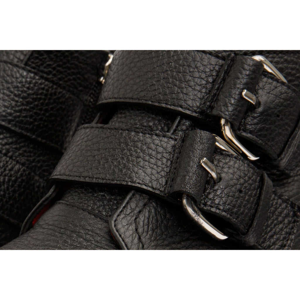 The Harry Black Leather Double Monk  Ankle Women  Boot Final Sale!