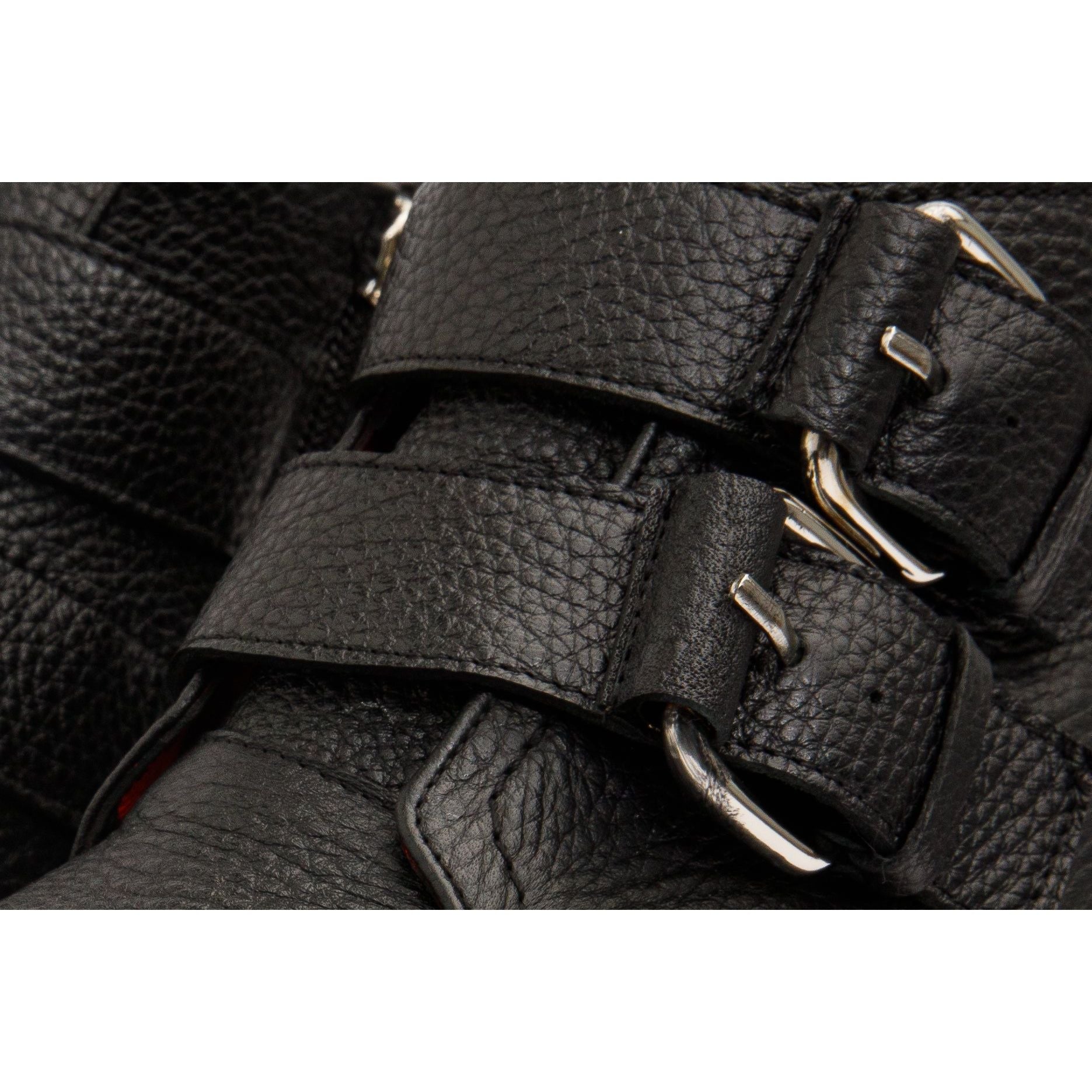 The Harry Black Leather Double Monk  Ankle Women  Boot Final Sale!