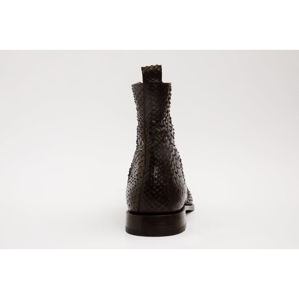 The Boss Brown Pythn Snk Zip-Up Leather Men Boot Limited Edition