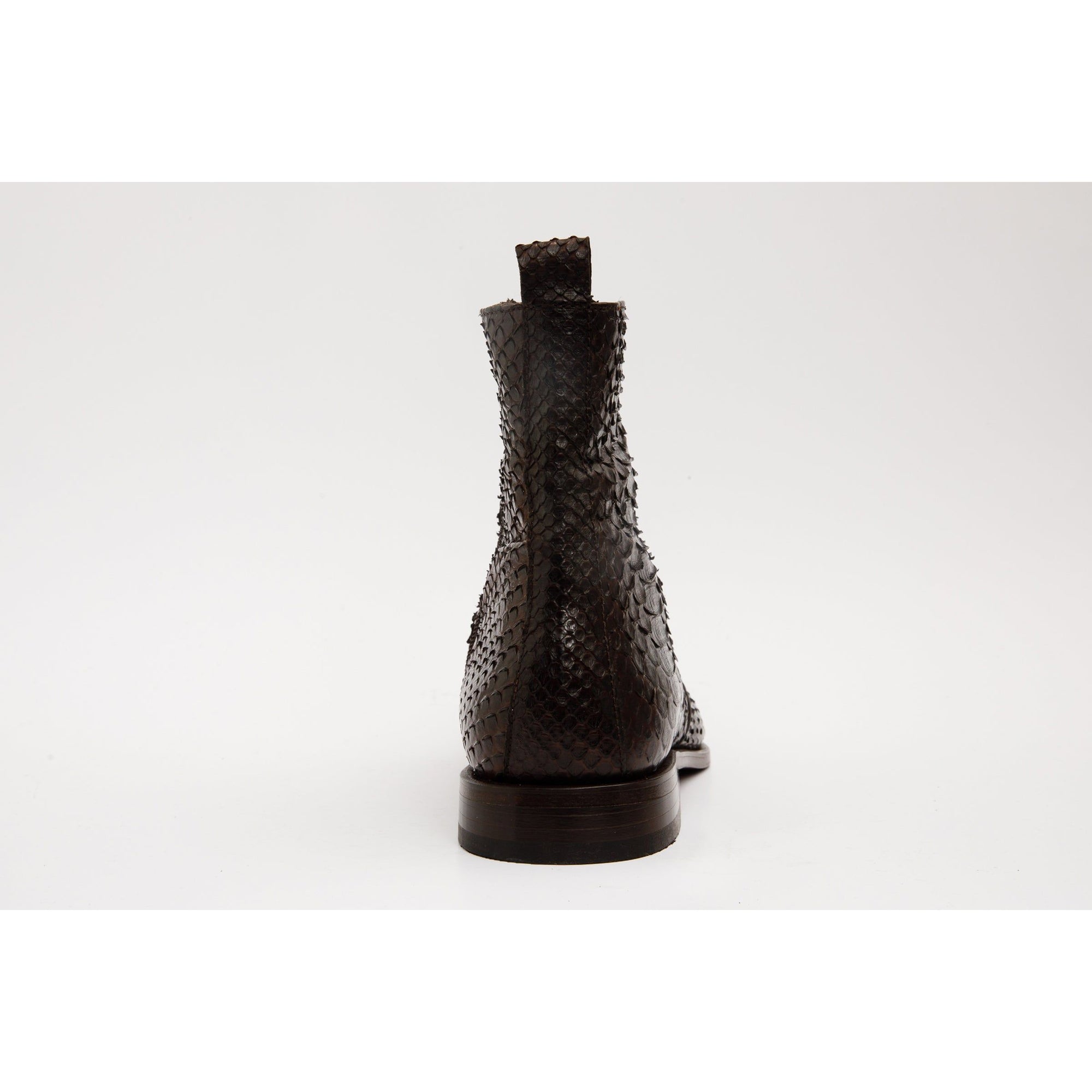 The Boss Brown Pythn Snk Zip-Up Leather Men Boot Limited Edition
