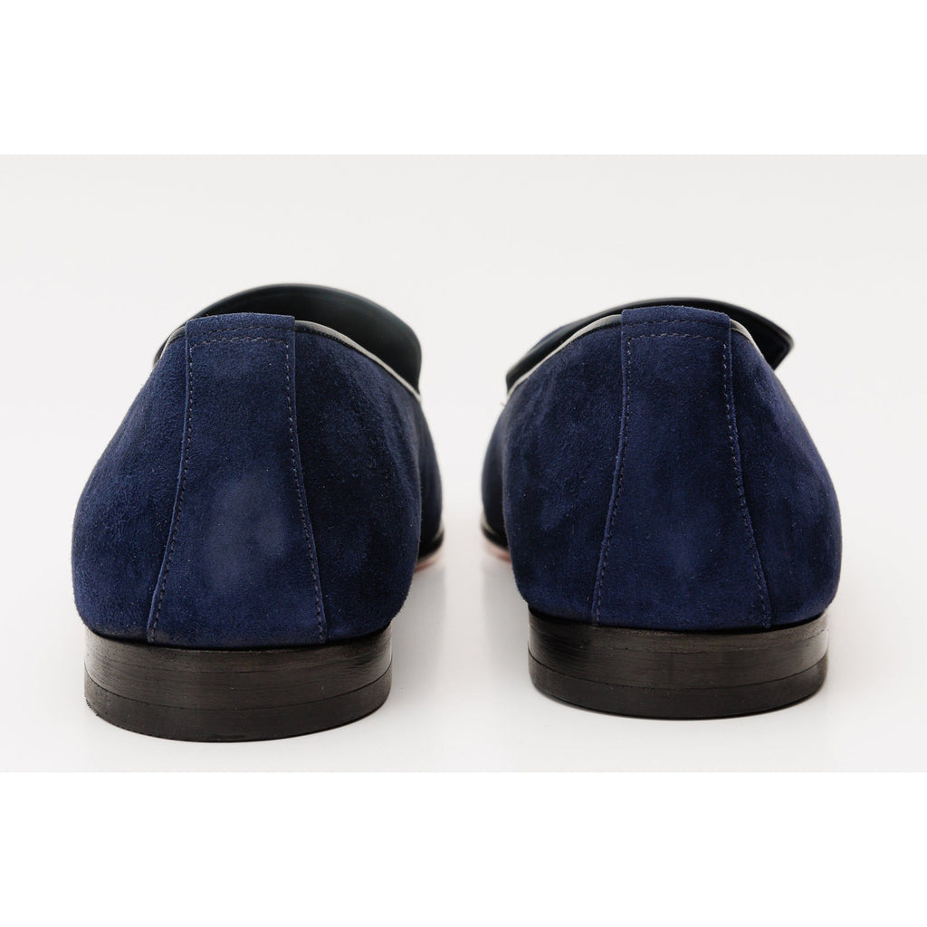 The Lazio Shoe Navy Blue Suede Slip-on Loafer Men Shoe
