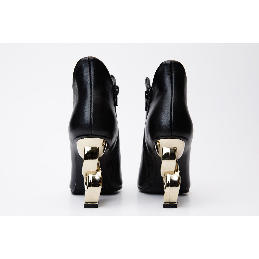The Abriel Black Leather Ankle Women Boot