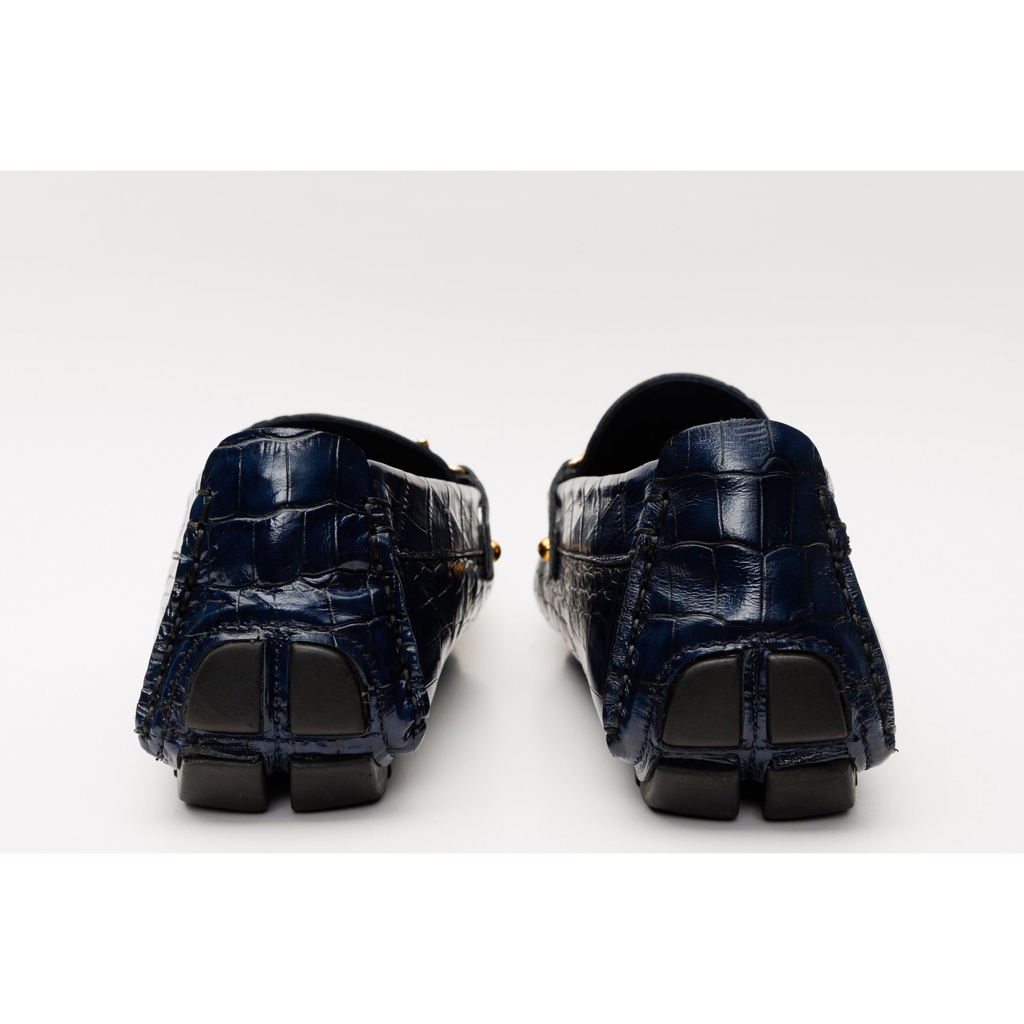 The Pisa Navy Blue Leather Bit Drive Loafer Men Shoe