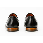 The Meram Black Leather Tassel Slip-On Loafer Men Shoe