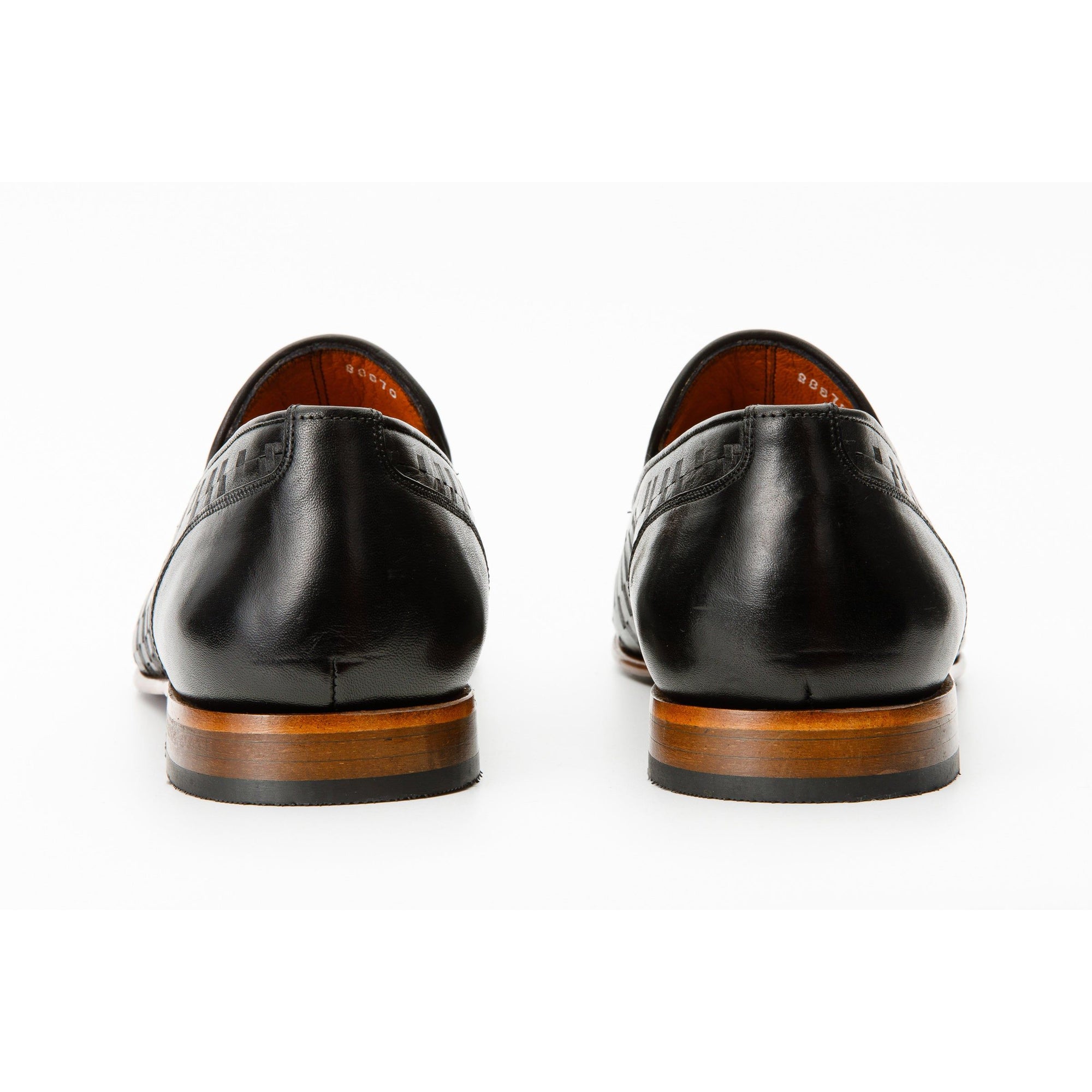 The Meram Black Leather Tassel Slip-On Loafer Men Shoe