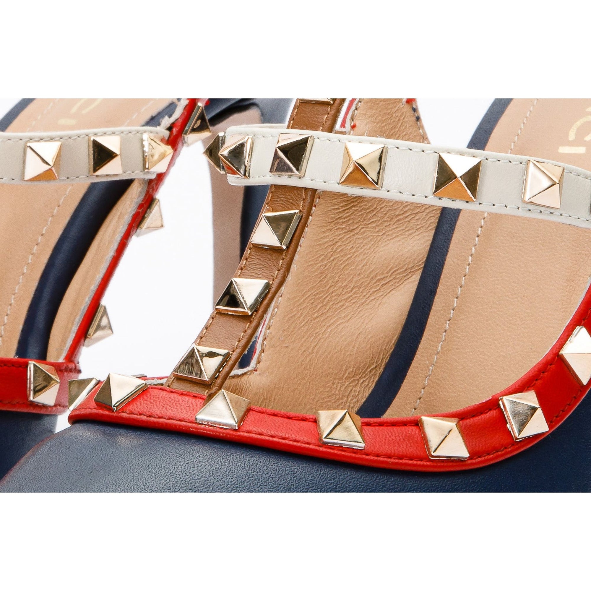 The Sogi Navy Blue Leather Slingback Women Sandal