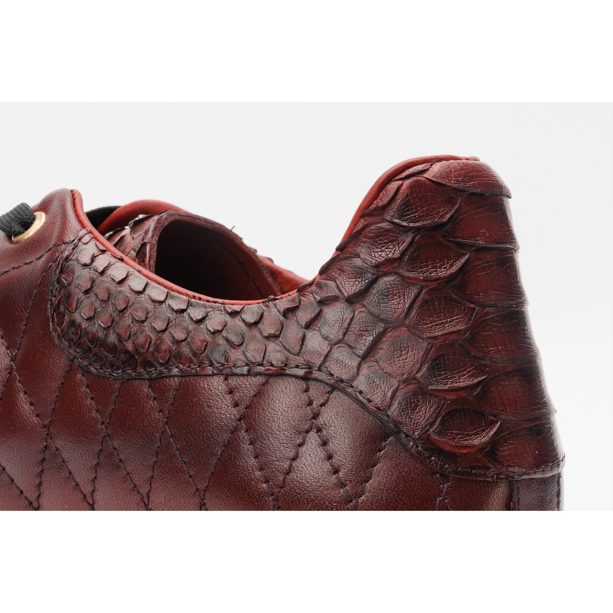 The Adler Burgundy Snake Leather Men Sneaker Limited Edition
