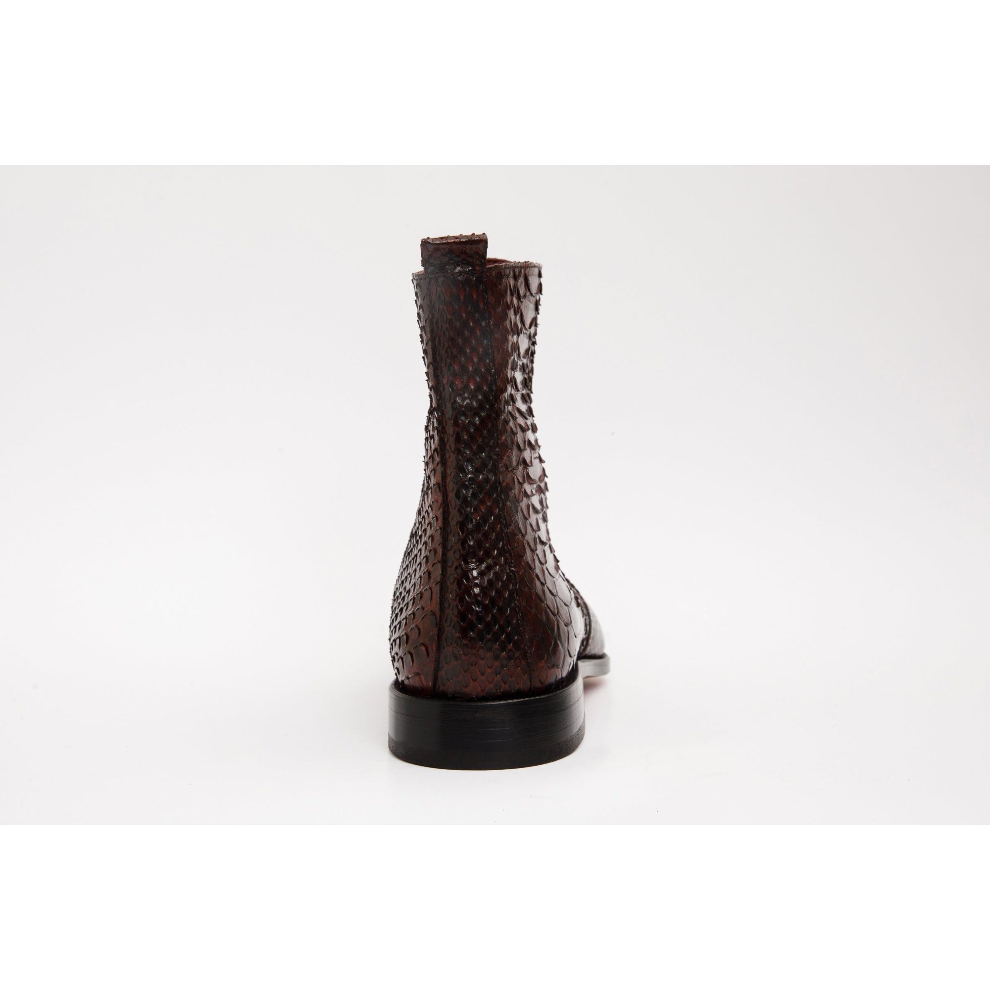 The Boss Burgundy Pythn Snk Zip-Up Leather Men Boot Limited Edition