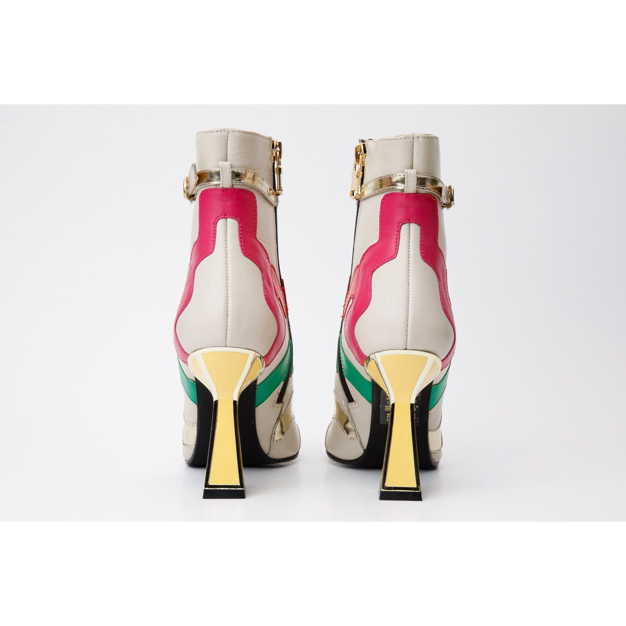 The Tario Cream Leather Ankle Women Boot